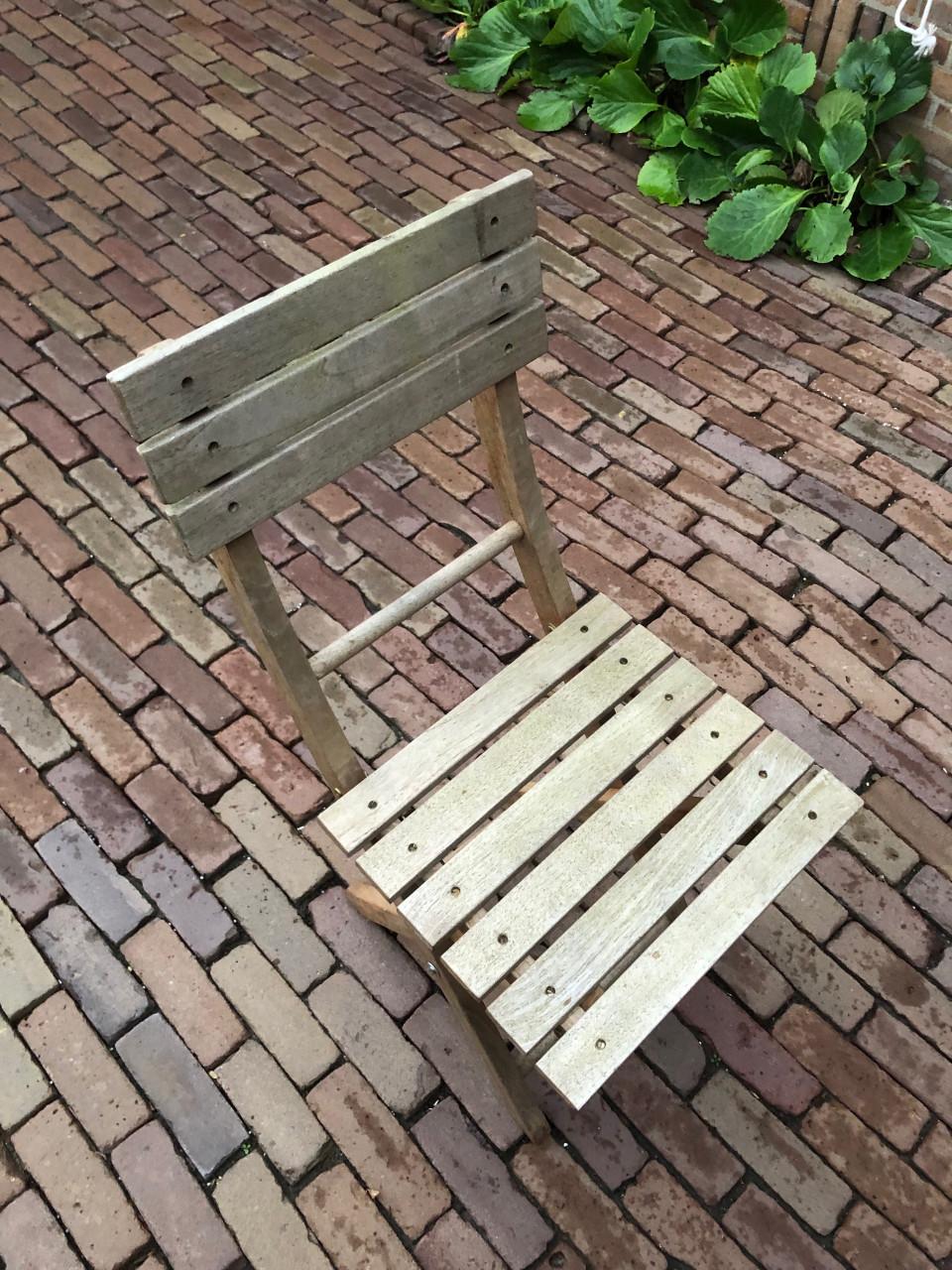 Vintage houten bistro stoeltje - Inklapbaar!