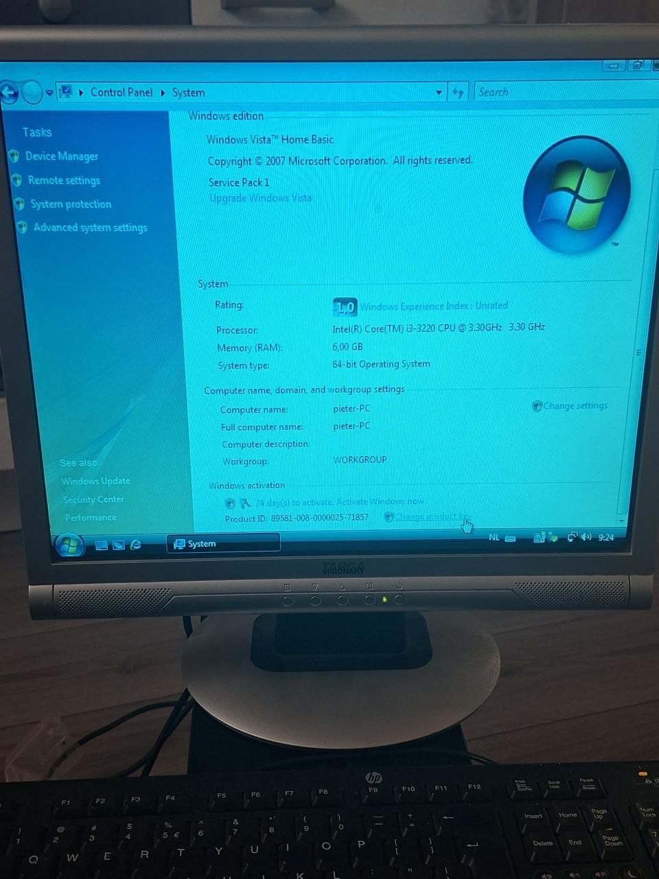 Pc: i3 quadcore, 6gb ram. Incl. Scherm