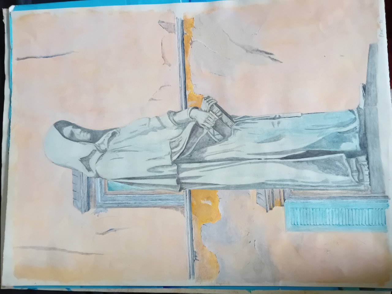 Veel  oude schilder werk op papier