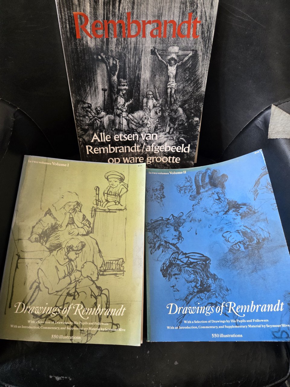 3 Boeken  Rembrandt: alle etsen, drawings of Rembrandt vol.1 & 2