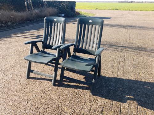 2 Hartman verstelbare  tuinstoelen