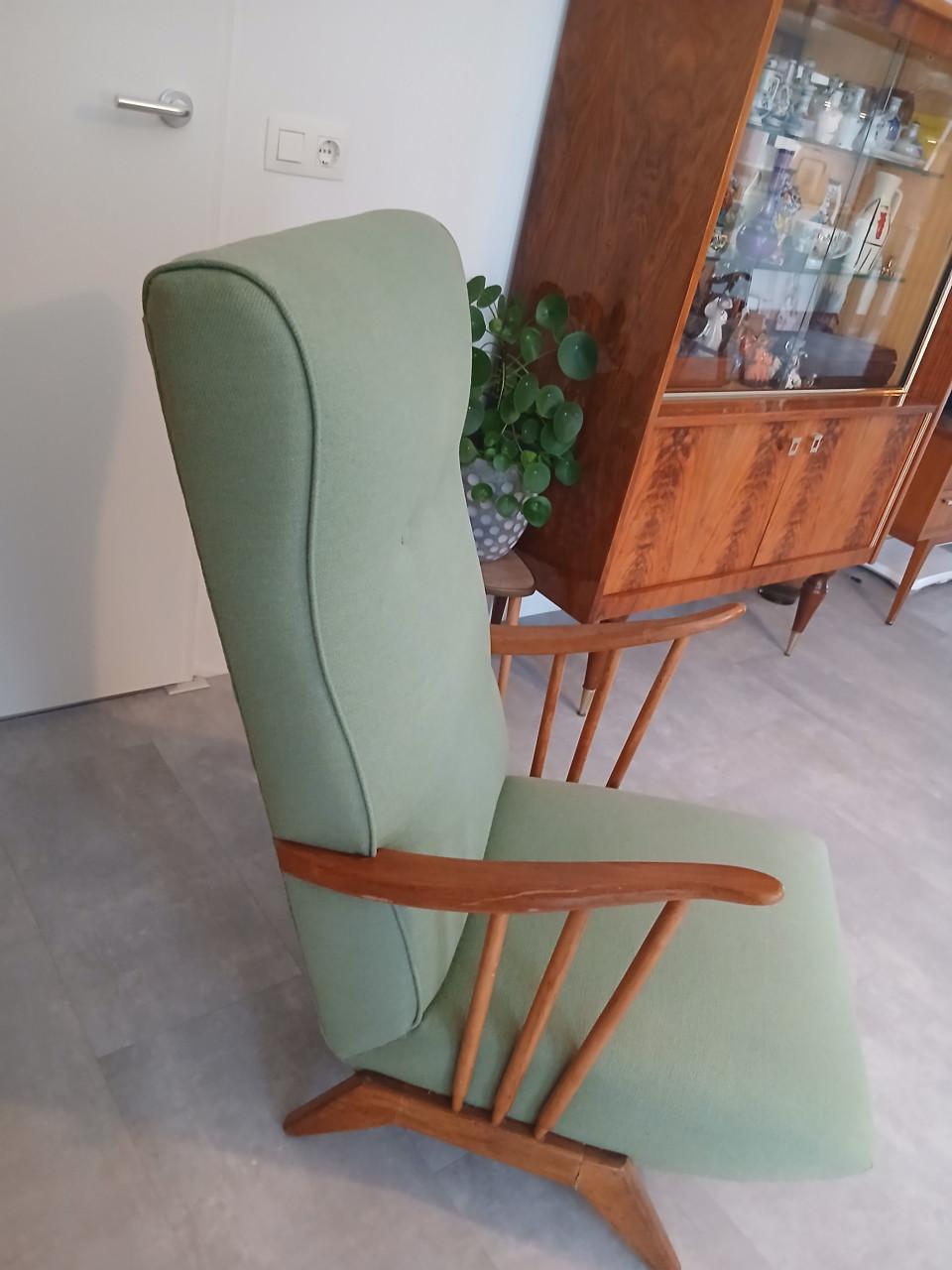 Te koop mooie groene fauteuil uit de jaren 60