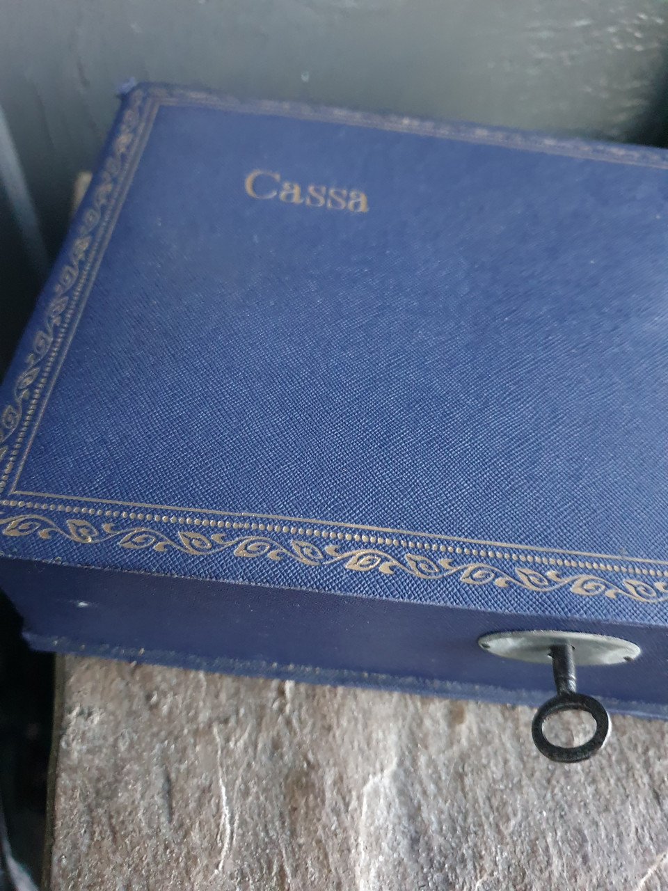 Leuk vintage cassa geldkistje, made in Italy, incl sleutel, goede staat...