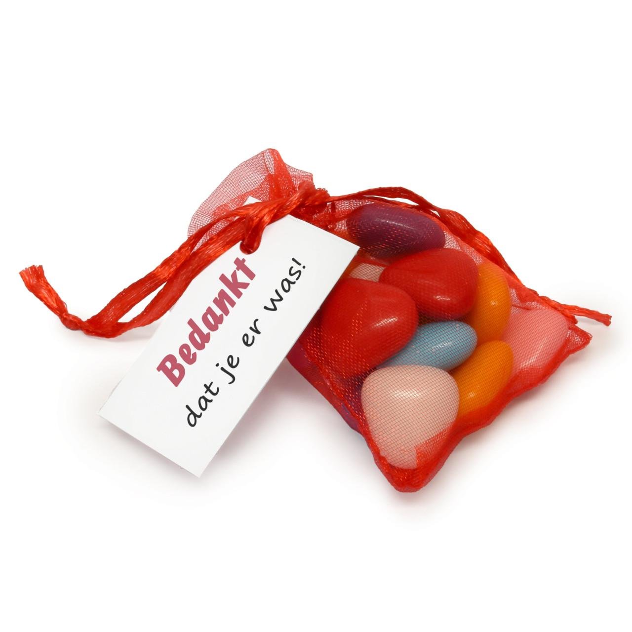 Bedankjes  organza snoep zakjes 1 euro