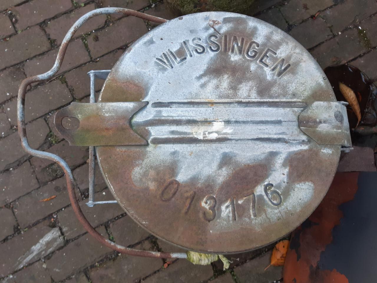 Vuilnisbak, zink, vintage