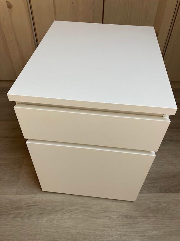 Ikea MALM ladeblok/nachtkastje wit
