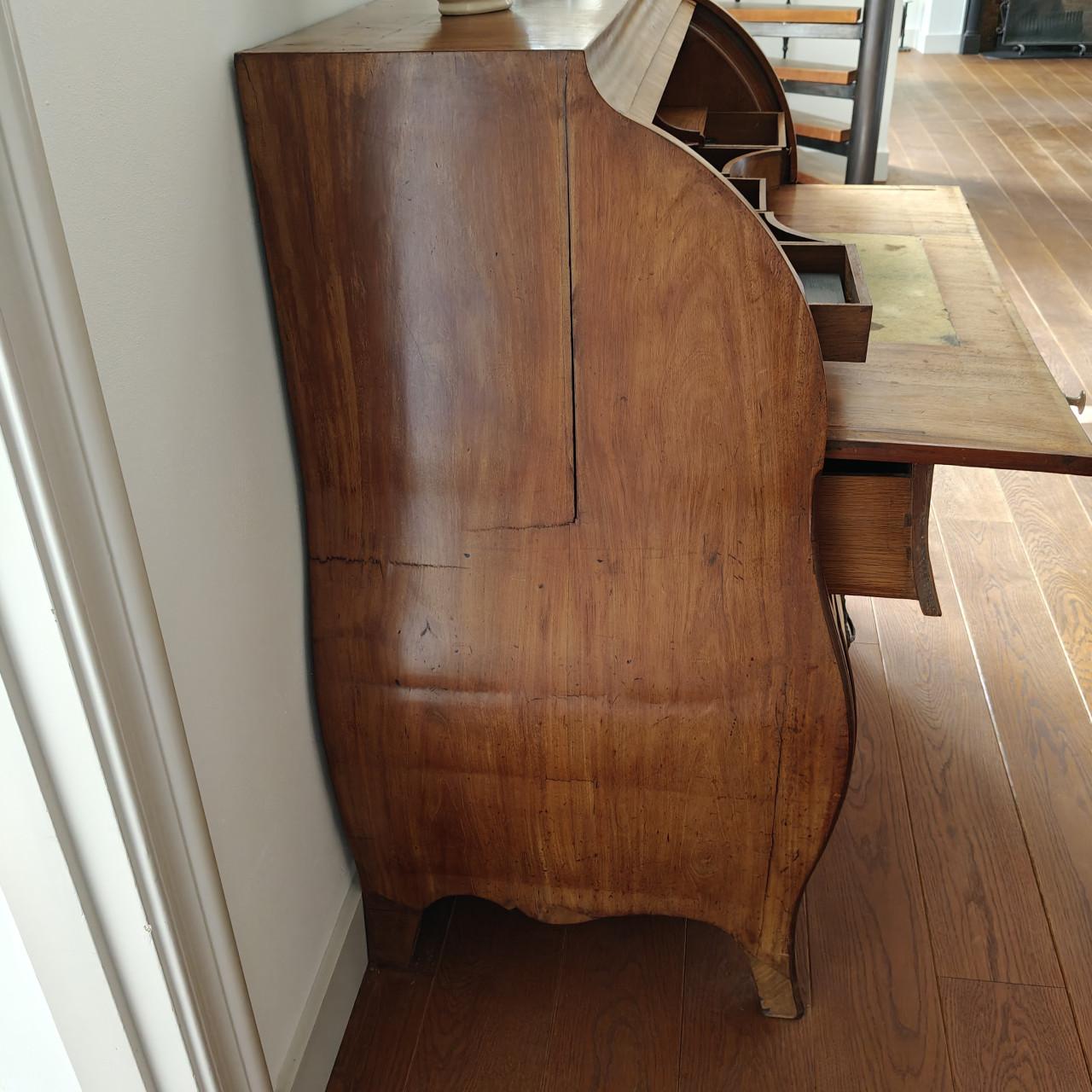 Antiek Hollands mahonie gefineerd houten rolsecretaire