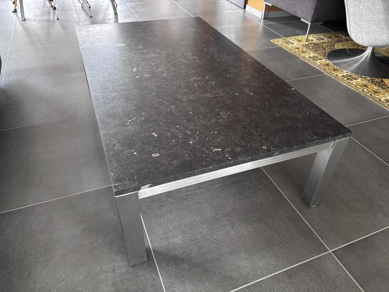 Salontafel RVS en natuursteen