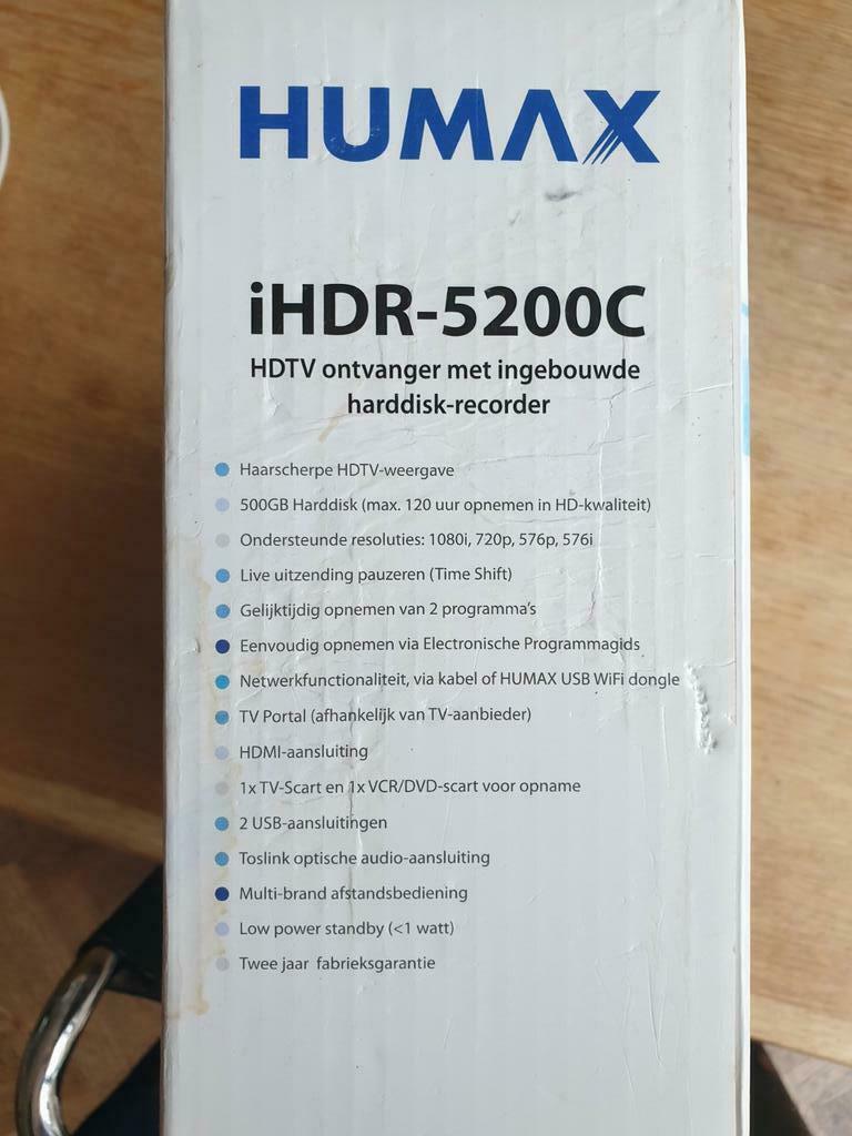 Humax Full HD digitale ontvanger, type IHDR-5200C met 500 Gb Harde schijf,