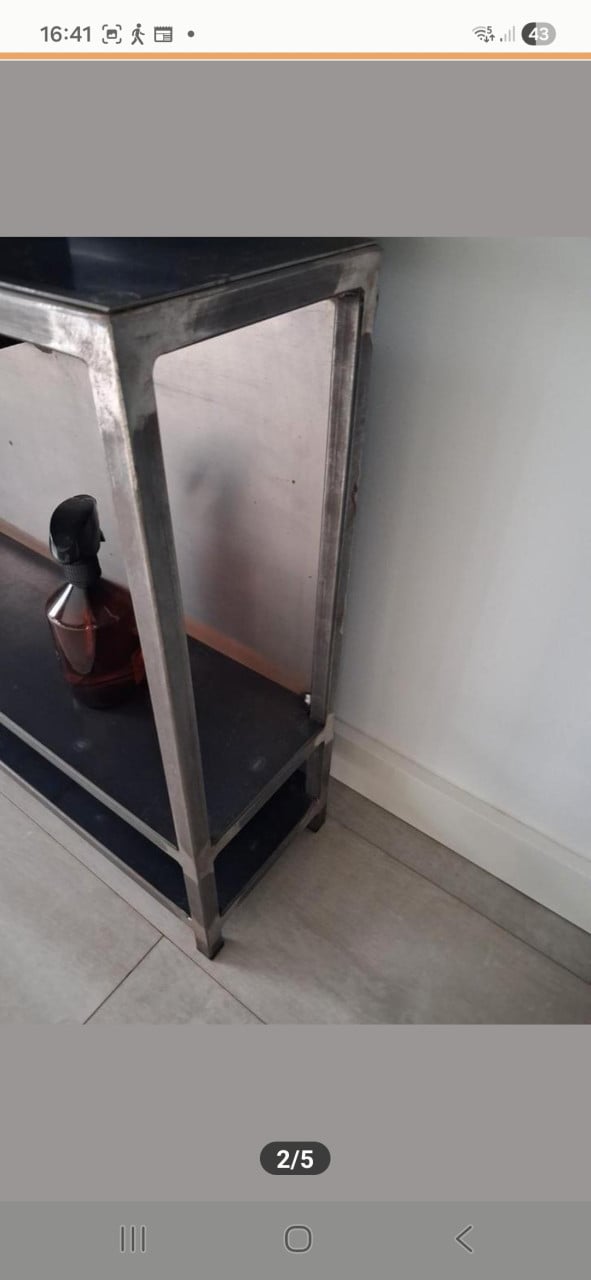 Tv meubel, handgemaakt, staal.