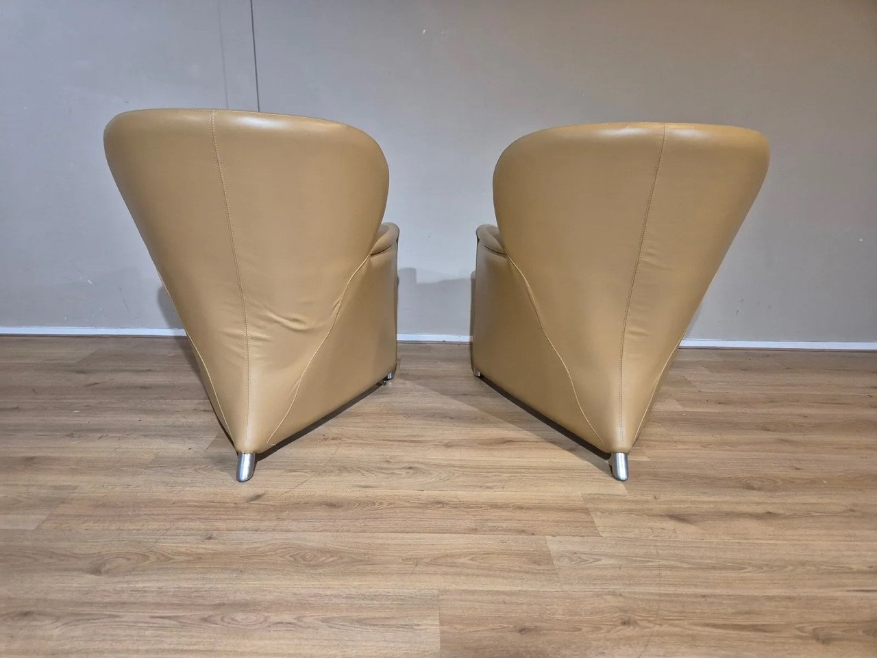 2x Leolux Excalibur Fauteuils - Leer - Alcantara - Design