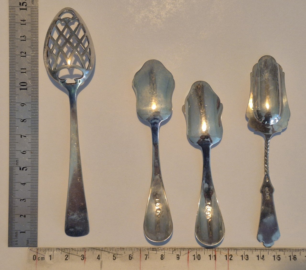 Zilver antieke suikerschepjes