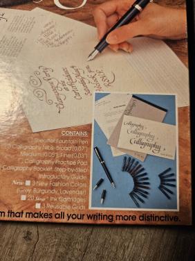 Zgan groot Sheaffer Calligraphy set in nette complete staat