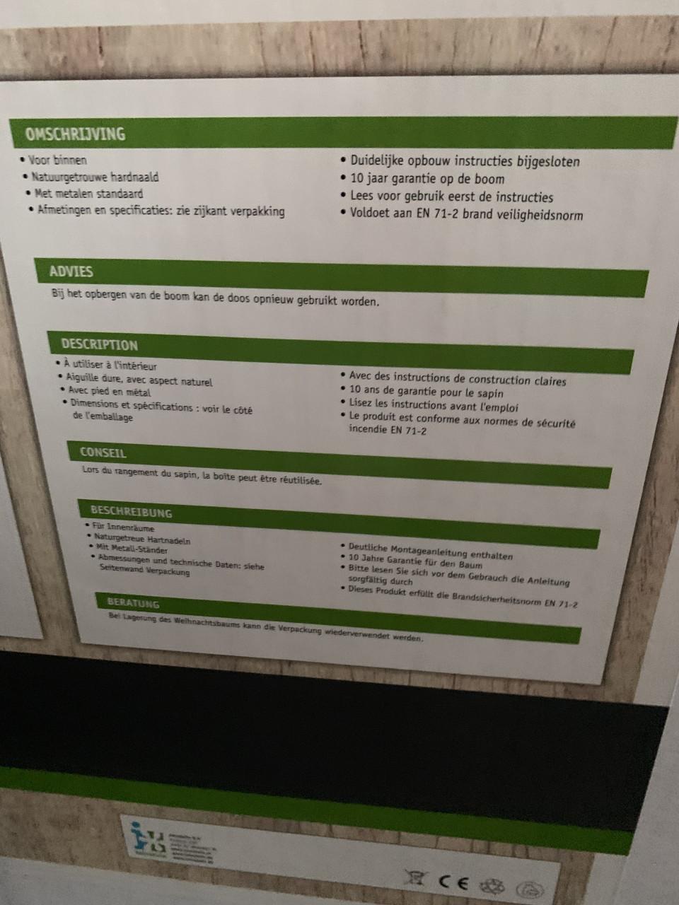 Kerstboom 1.85 m hoog Intratuin 1 jaar oud!