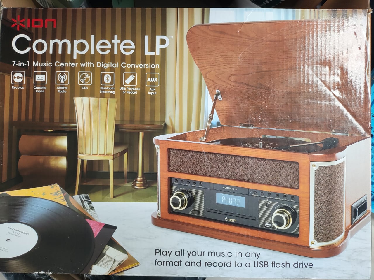 Retro-look platenspeler met bluetooth