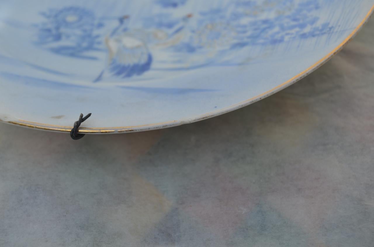 2 Japanse porseleinen bordjes Kraanvogels