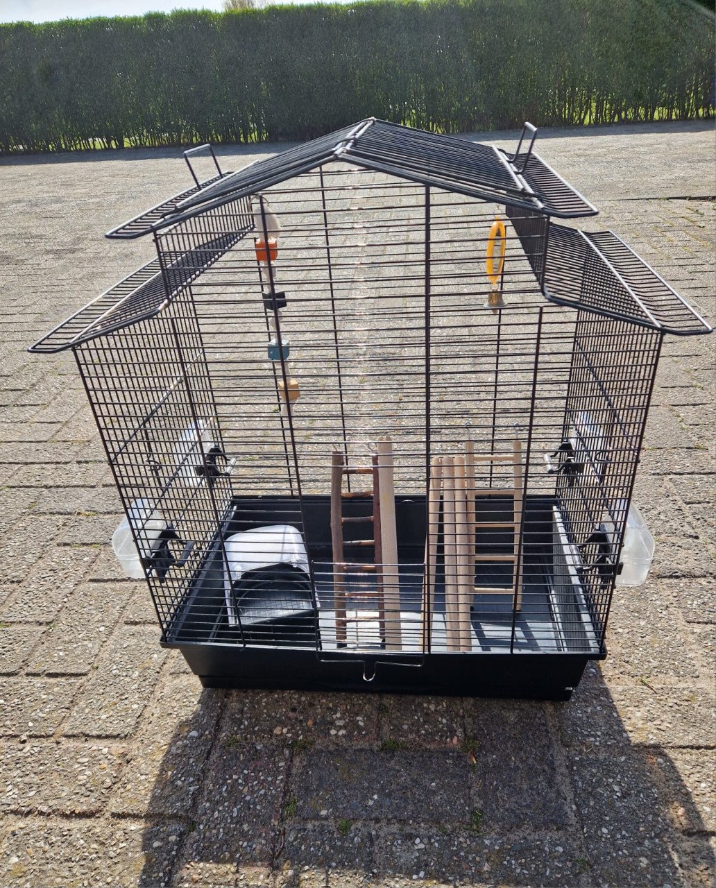 Nette vogelkooi met bovenopening - inclusief accessoires