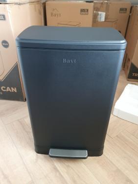 Bayt Prullenbak 50L Pedaalemmer Zwart | Nieuw | Klein deukje