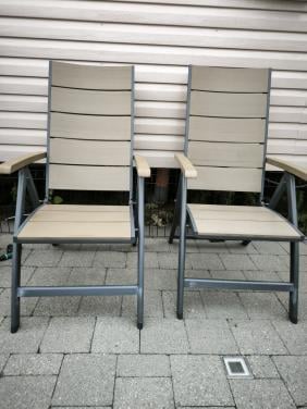 6 verstelbare polywood tuinstoelen