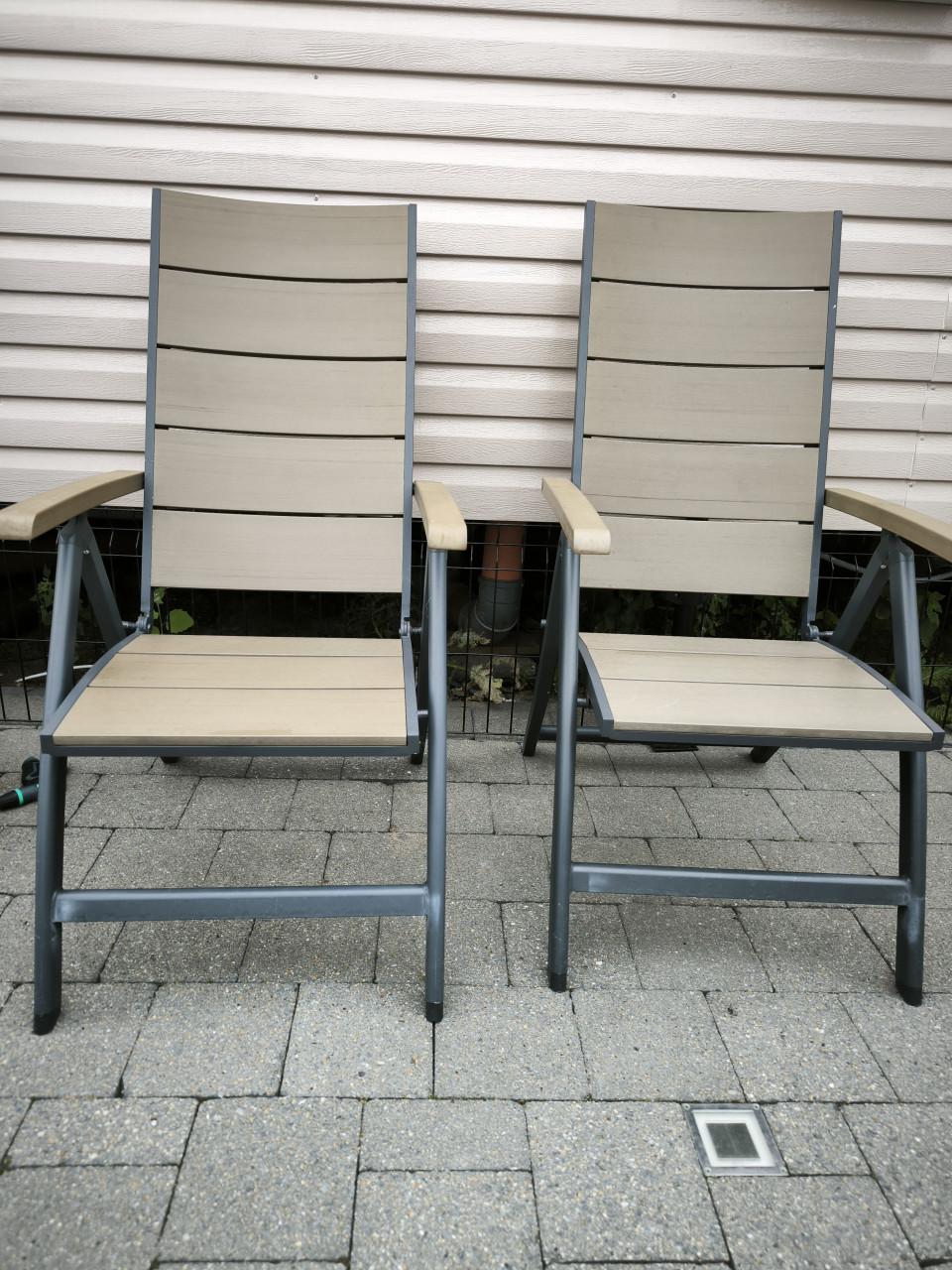 6 verstelbare polywood tuinstoelen