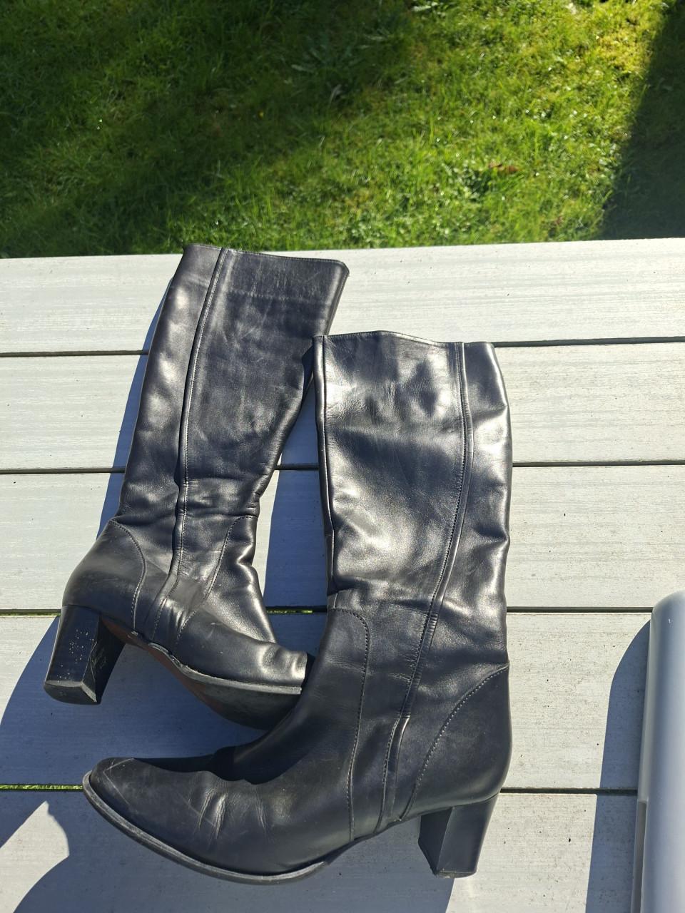 Zgan zwart leren laarzen maat 39