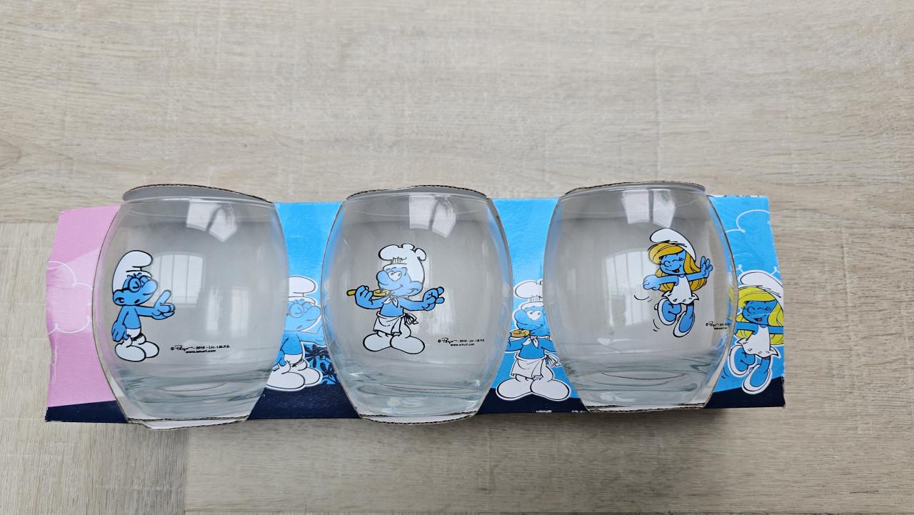 3 nieuwe bolglazen van de smurfen leuk voor de verzamelaar