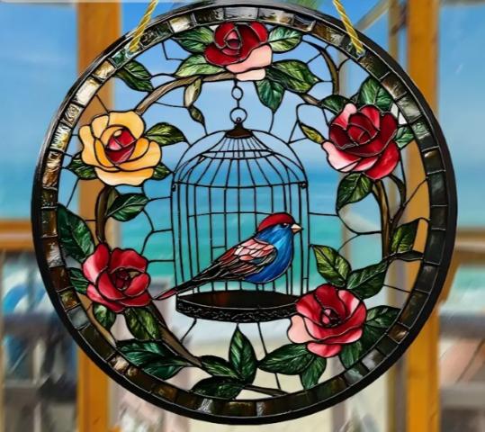 Raamhanger Vogel  in Kooi