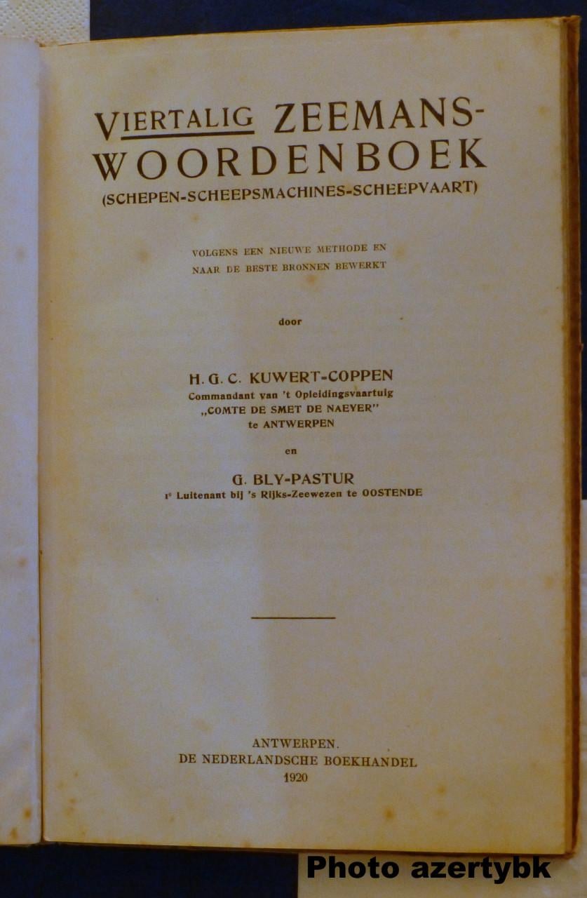 Viertalig zeemanswoordenboek (schepen), Kuwert-Coppen, 1920