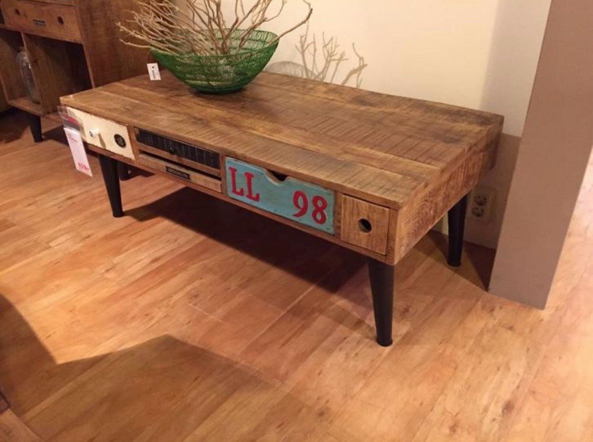 Stoere mango houten salontafel