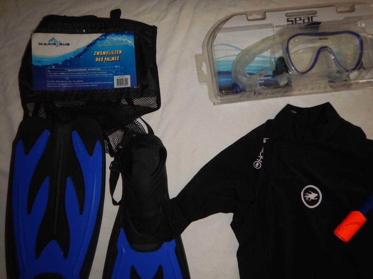 Snorkelset met snorkelshirt (Maat M)