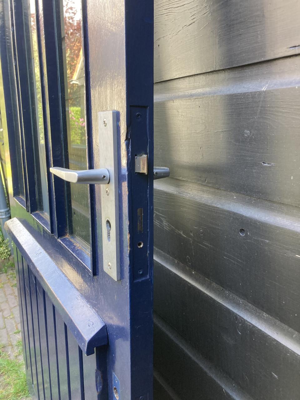 Karaktervolle houten deur — klassiek blauw — 209,5 x 96 cm