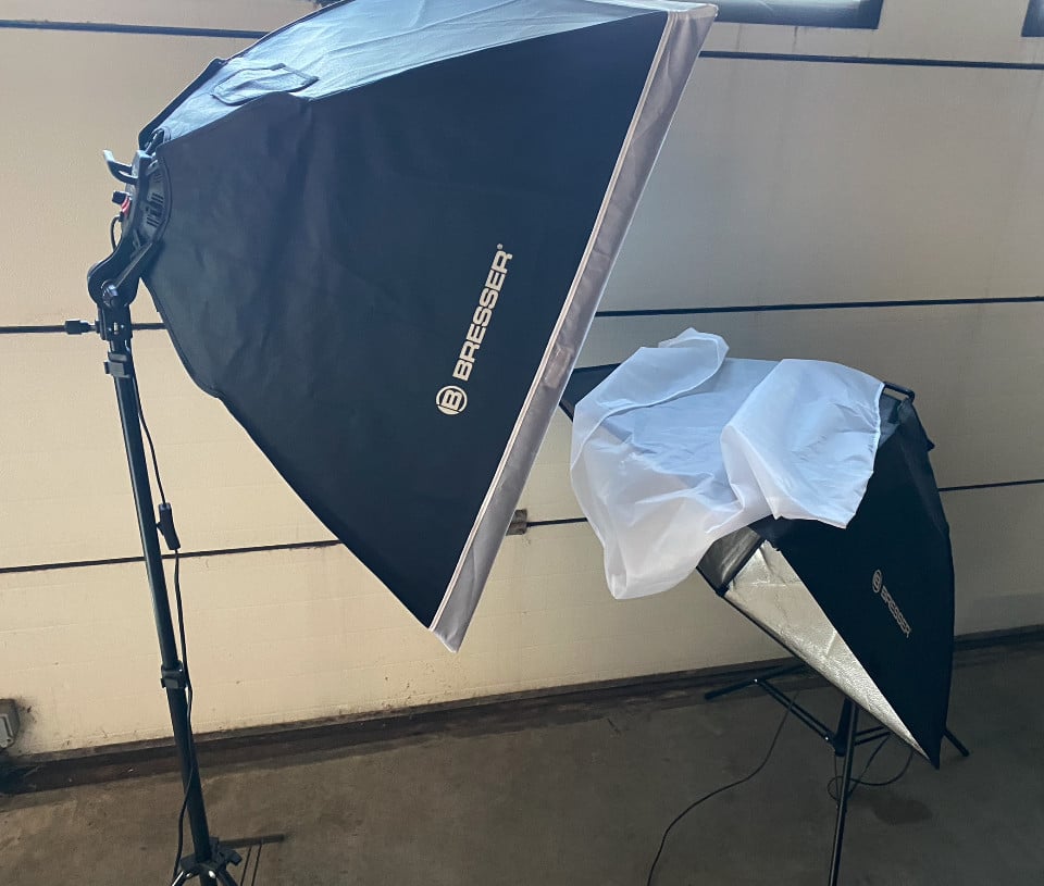 2x Bresser FOTO/VIDEO-LAMP op statief - softbox
