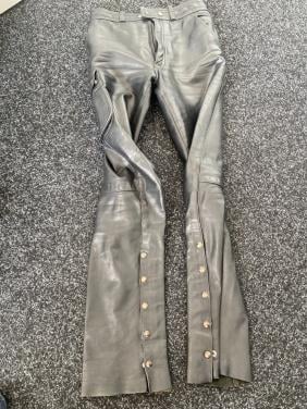 Leren motorbroek/jeans  Maat 30/34
