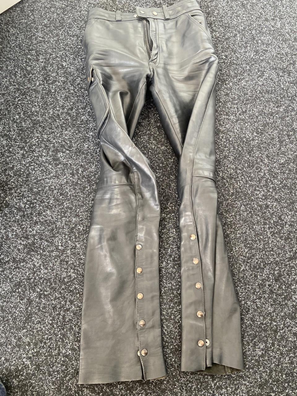 Leren motorbroek/jeans  Maat 30/34