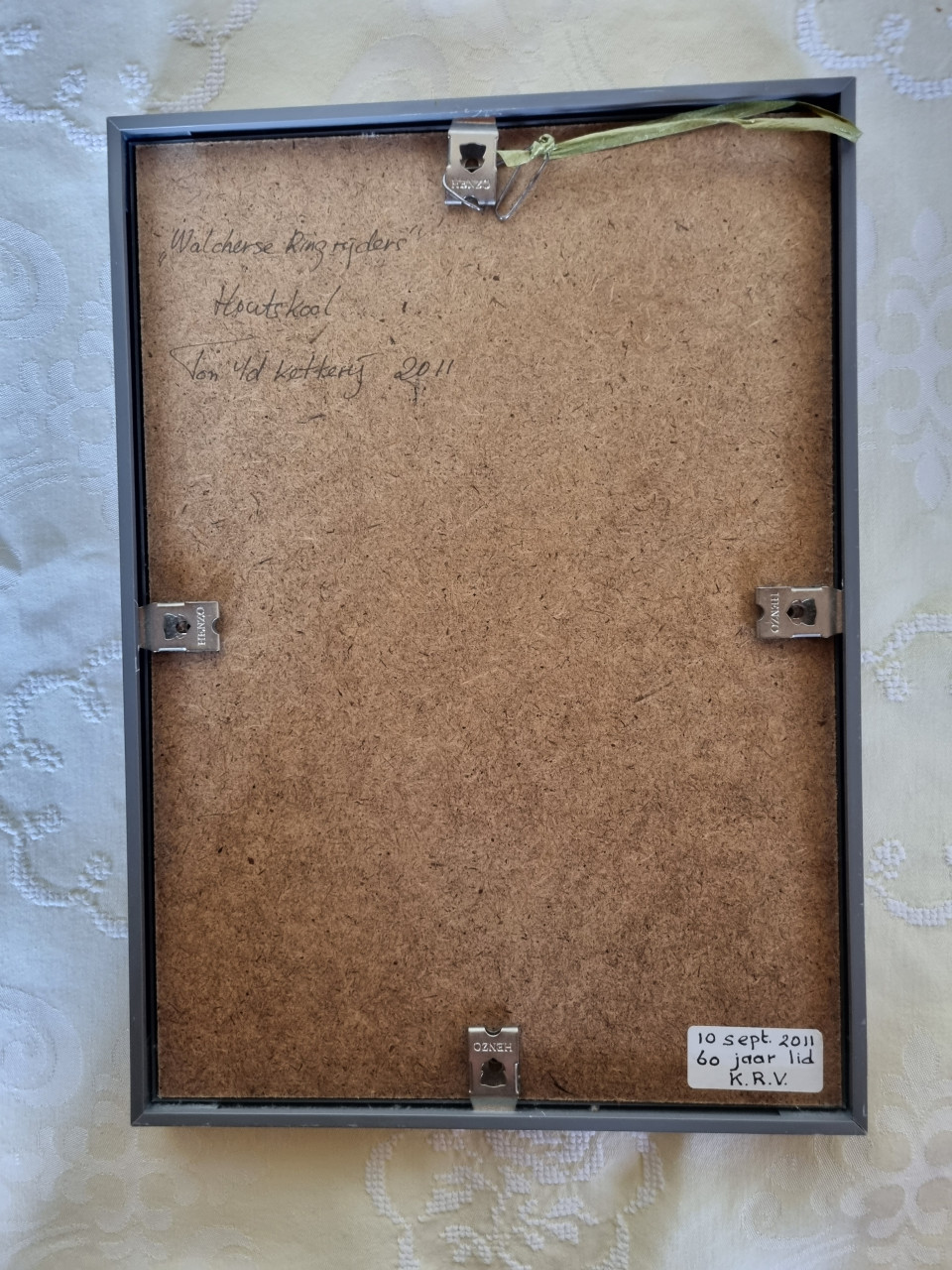 Houtskooltekening van ringrijden
