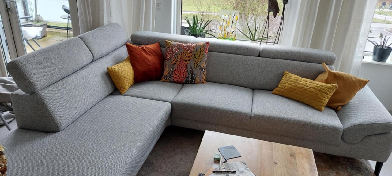 Lichtgrijs, stoffen Poortvliet hoekbank