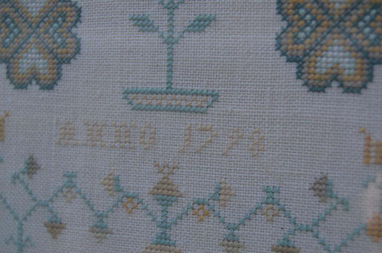 Grote Twentse merklap 1792 zeer fijn geborduurd ipst!!