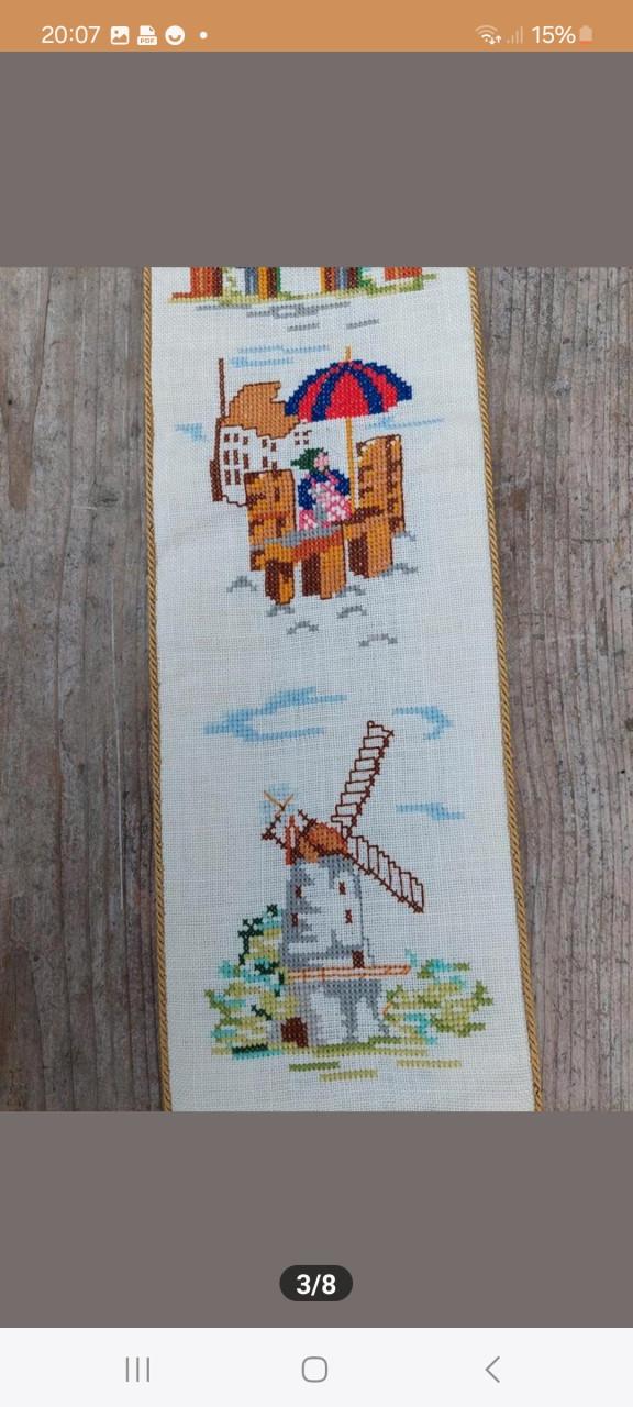 Schellekoord koperen beslag/borduur molens/gebouwen