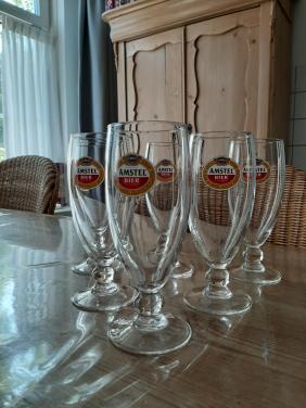 6 AMSTEL  BIERGLAZEN - NIEUW IN DOOS