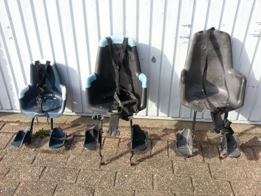 Aanhangfiets en moederfiets kinderzitjes en fietstas& Fiets-kar