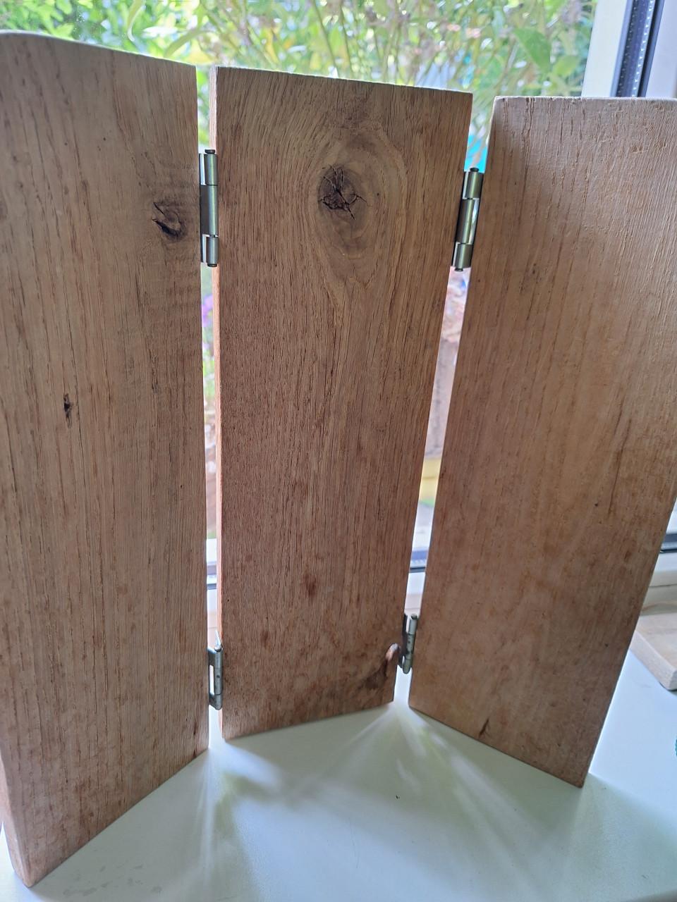 2 x houten decoratie
