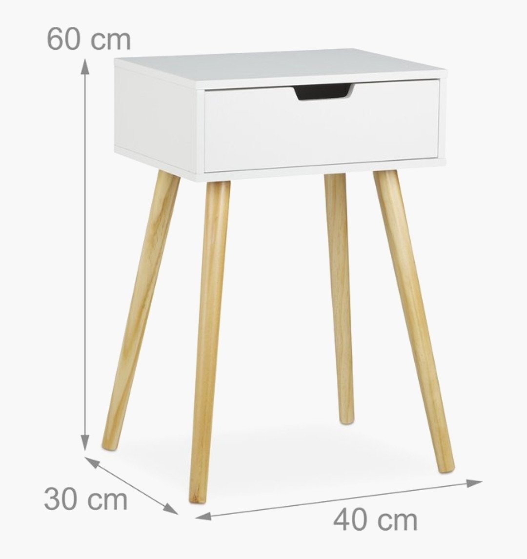2x nachtkastje met 1 lade - 60x40x30 cm