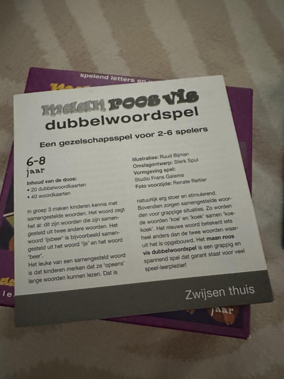 Maan Roos Vis dubbelwoordspel