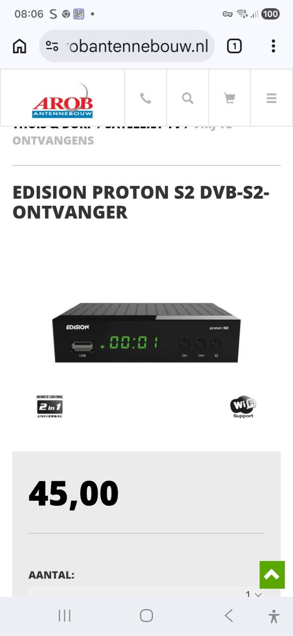 Edision proton s2 voor sataliet ontvangst