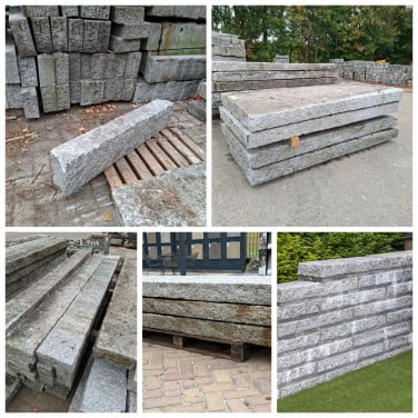 Partij granieten banden en platen