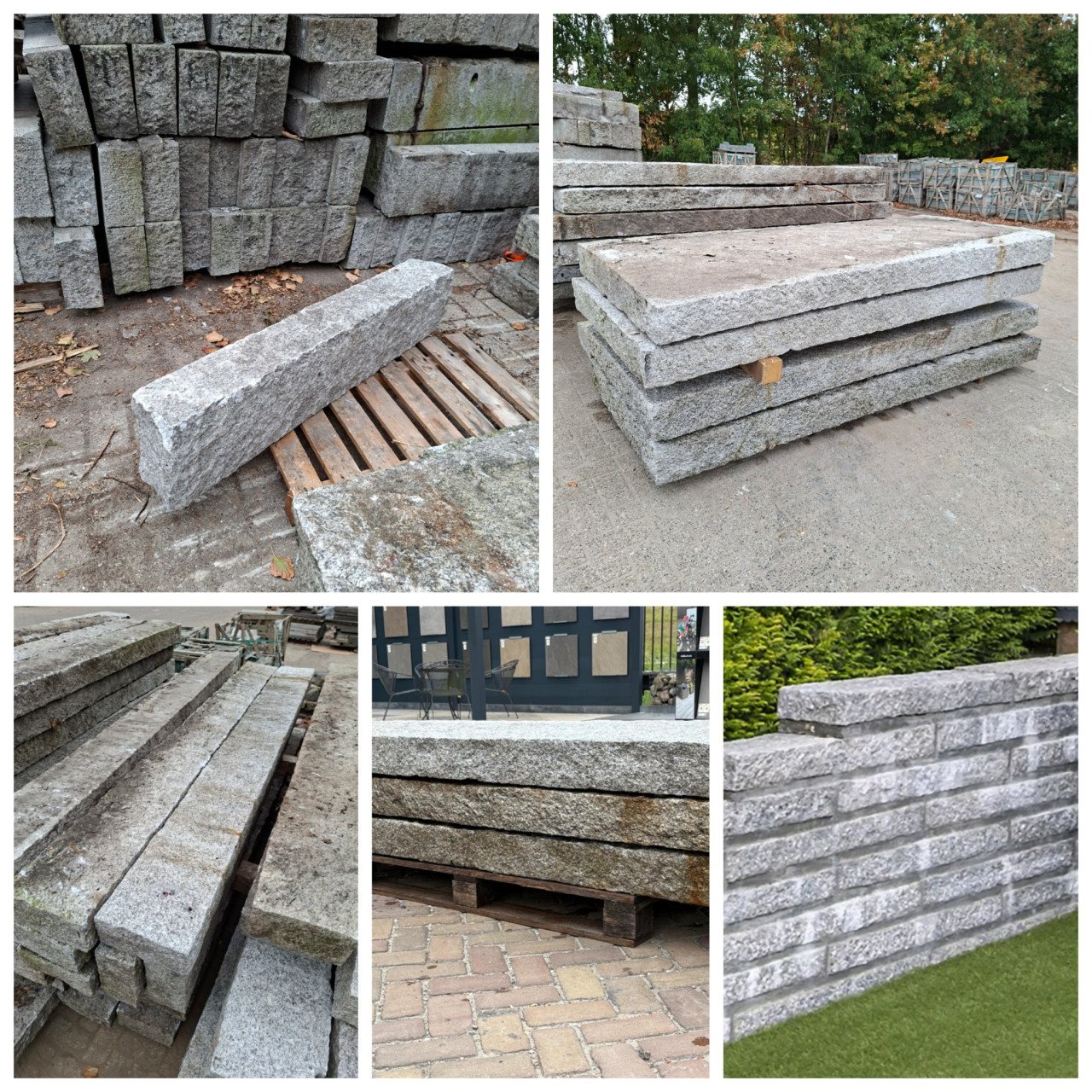 Partij granieten banden en platen