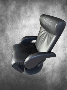 Elektrisch, traploos verstelbare lederen fauteuil