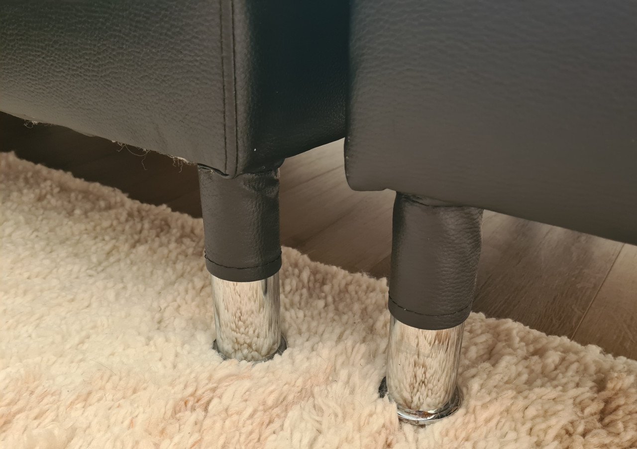 2 en/of 3-zitsbank met chaise longue zwart incl voetbank