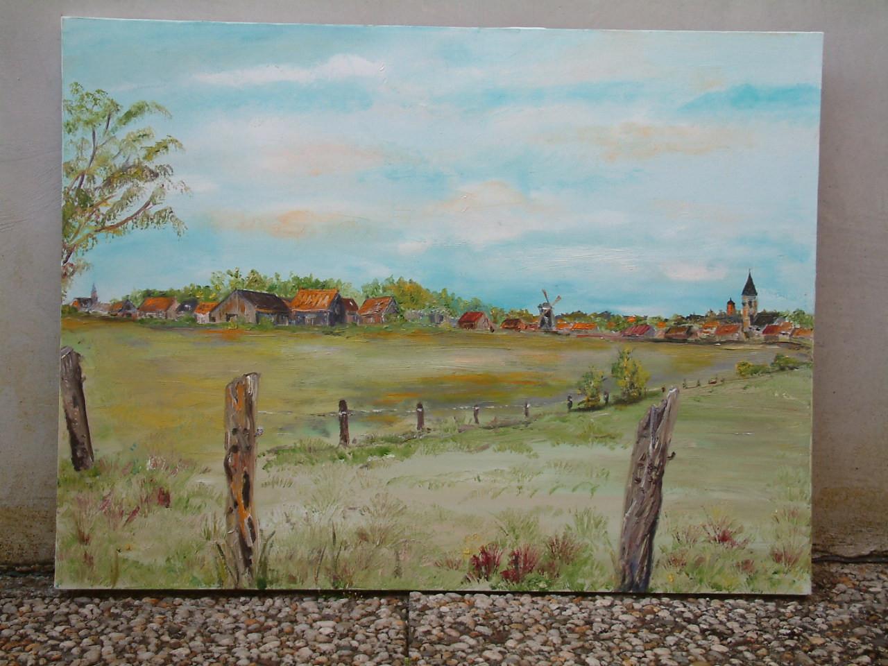 Domburg  van uit landweg  en Vilsteren   Jac Caljouw  schilderijen