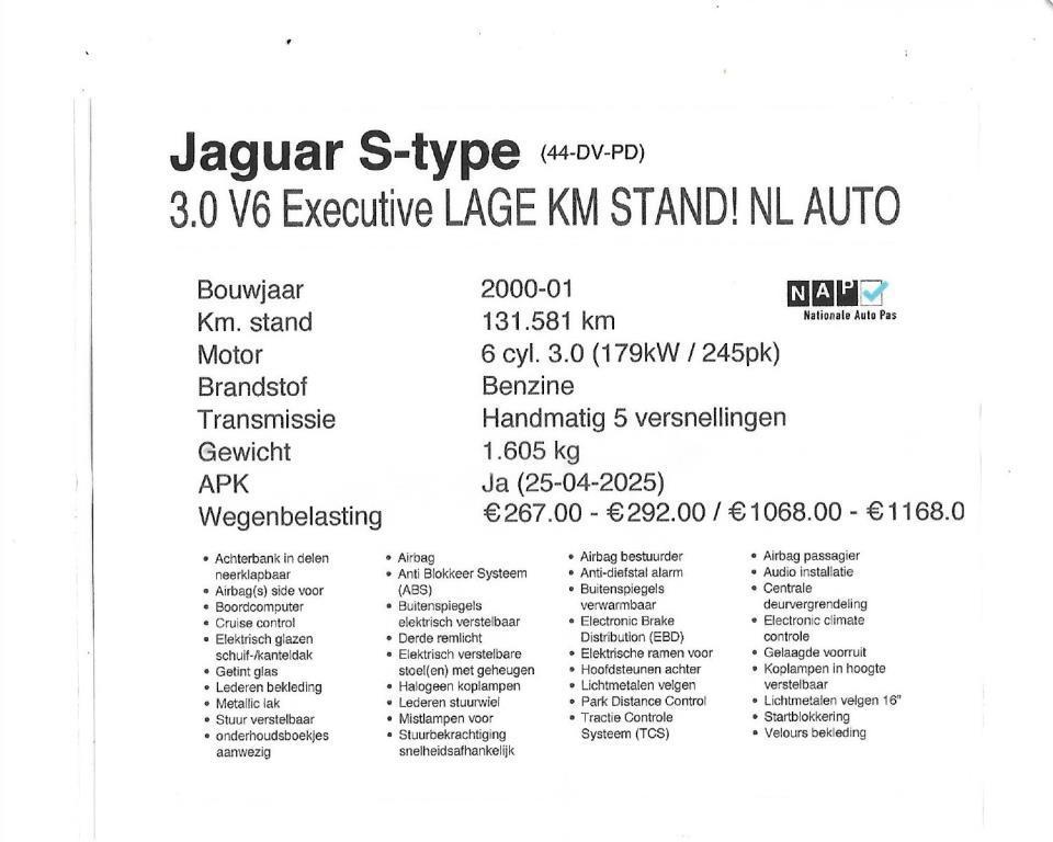 Jaguar S-Type 3.0 v6 executive automaat